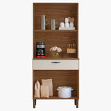 Alacena Cris Castaño y Beige 86x171cm con Cuatro Puertas y con Un Cajón - ALACENAS Y MUEBLES MICROONDAS | Bylmo