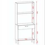 Alacena Cris Castaño y Beige 86x171cm con Cuatro Puertas y con Un Cajón - ALACENAS Y MUEBLES MICROONDAS | Bylmo