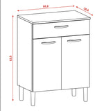 Alacena Diamante Blanco 60x86cm con Dos Puertas y con Un Cajón - ALACENAS Y MUEBLES MICROONDAS | Bylmo