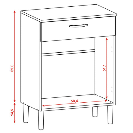 Alacena Diamante Blanco 60x86cm con Dos Puertas y con Un Cajón - ALACENAS Y MUEBLES MICROONDAS | Bylmo