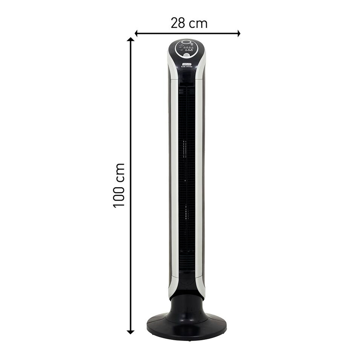 Ventilador de Torre Samurai Eole Infinite Plateado 28x100cm de Tres Velocidades con Control Remoto con Pantalla Digital y con Temporizador - VENTILADORES | Bylmo