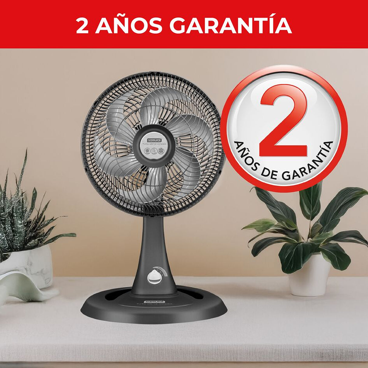 Ventilador 2 en 1 Samurai Turbo Silence Negro 40x122cm de Tres Velocidades - VENTILADORES | Bylmo