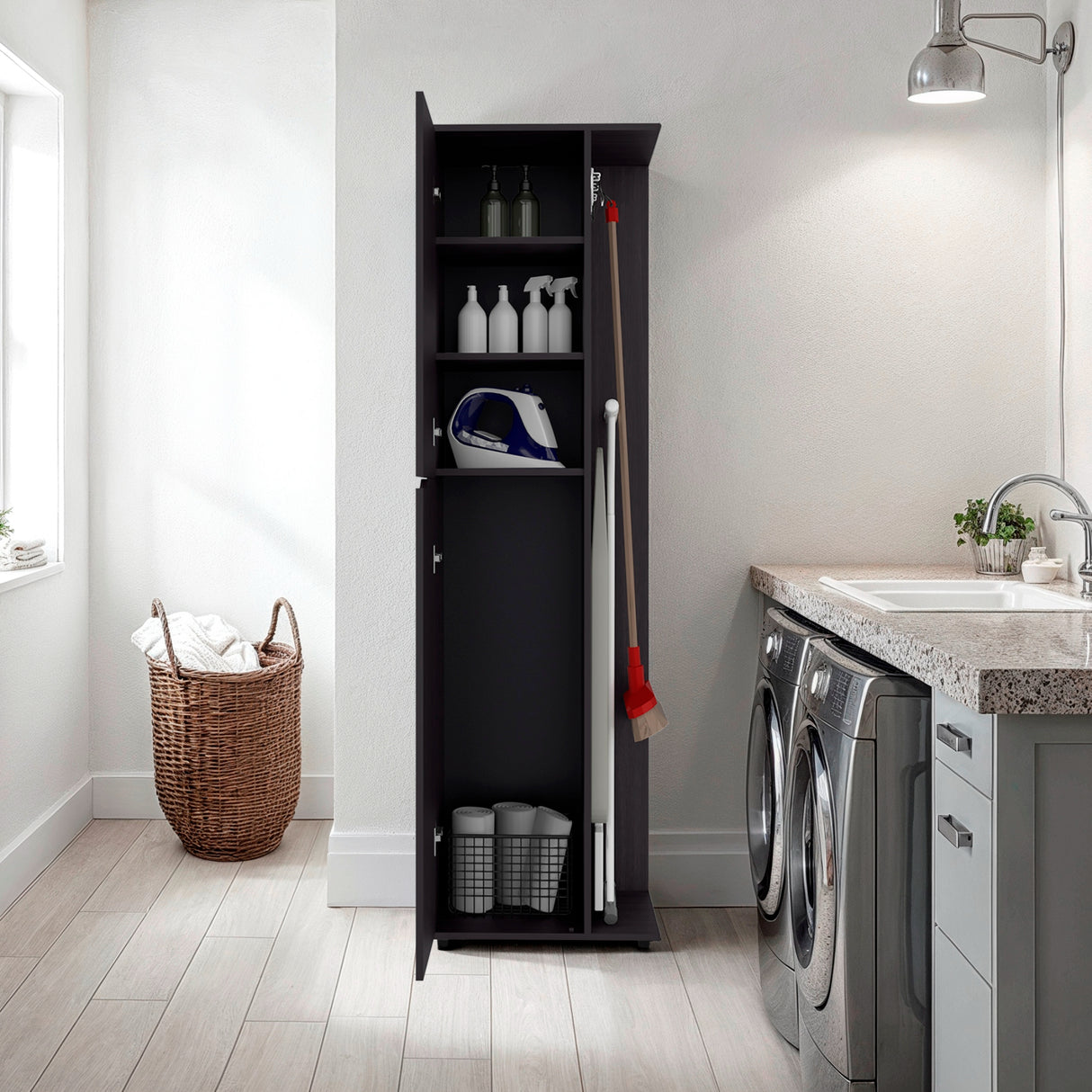 Mueble de Aseo Austin Wengue 51.2x181.2cm con Dos Puertas - MUEBLES DE ASEO Y ROPAS | Bylmo