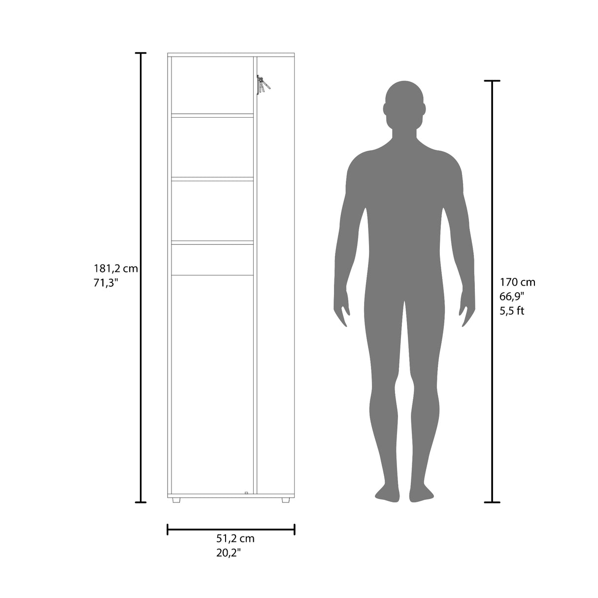 Mueble de Aseo Austin Wengue 51.2x181.2cm con Dos Puertas - MUEBLES DE ASEO Y ROPAS | Bylmo