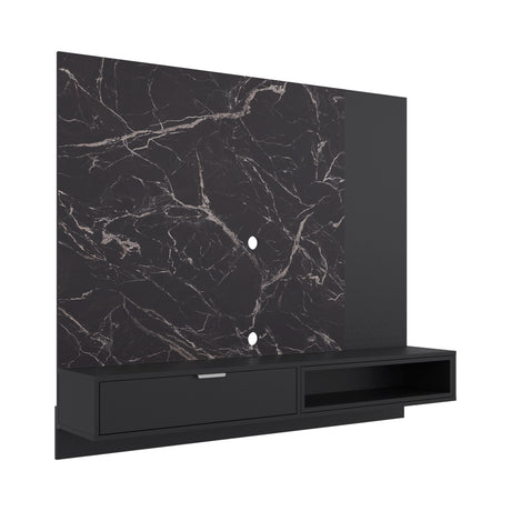 Panel de TV Funes Mamba y Wengue 150x130cm para TV Hasta 60" Pulagadas con Un Compartimiento - MUEBLES DE TV | Bylmo