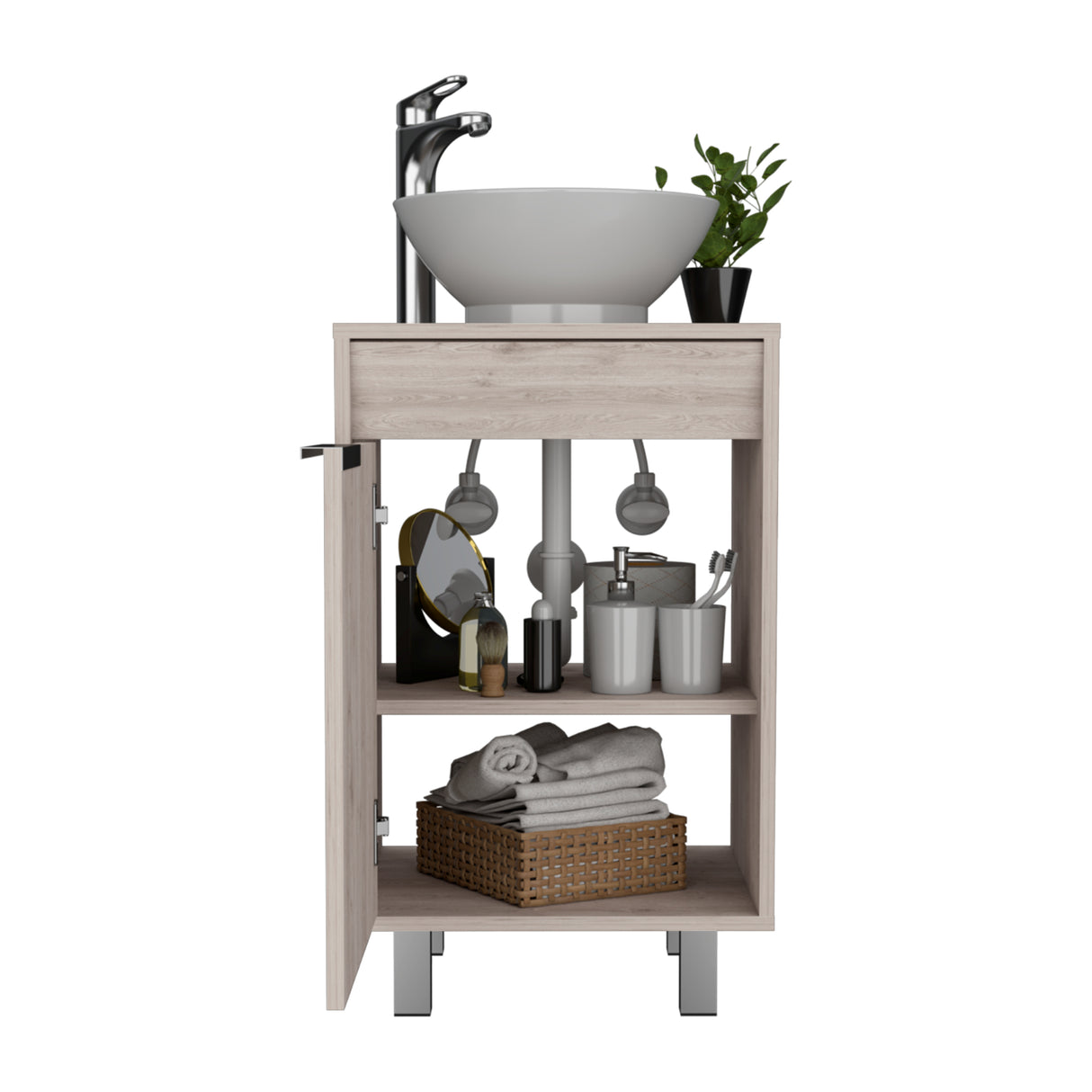 Mueble para Lavamanos Carter Bardolino 45.2x86.4cm Individual con Lavamanos de Sobreponer y con Patas - MUEBLES PARA LAVAMANOS | Bylmo