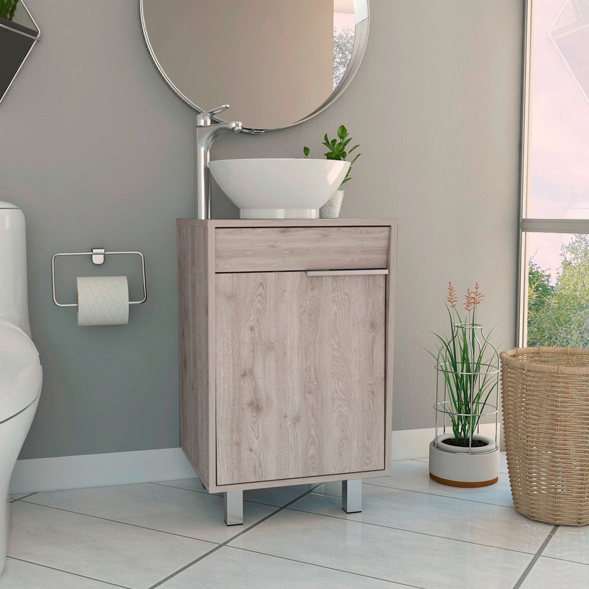 Mueble para Lavamanos Carter Bardolino 45.2x86.4cm Individual con Lavamanos de Sobreponer y con Patas - MUEBLES PARA LAVAMANOS | Bylmo