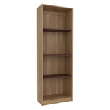 Estantería Home Fresno Europeo y Burdeos 62.8x180.6cm Rectangular con Cuatro Compartimiento y Tres Entrepaños - BIBLIOTECAS Y ESTANTERIAS | Bylmo