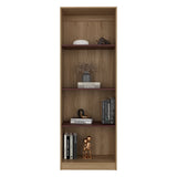 Estantería Home Fresno Europeo y Burdeos 62.8x180.6cm Rectangular con Cuatro Compartimiento y Tres Entrepaños - BIBLIOTECAS Y ESTANTERIAS | Bylmo