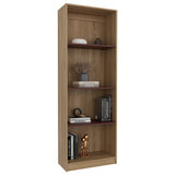 Estantería Home Fresno Europeo y Burdeos 62.8x180.6cm Rectangular con Cuatro Compartimiento y Tres Entrepaños - BIBLIOTECAS Y ESTANTERIAS | Bylmo