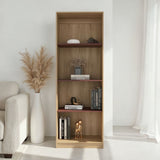 Estantería Home Fresno Europeo y Burdeos 62.8x180.6cm Rectangular con Cuatro Compartimiento y Tres Entrepaños - BIBLIOTECAS Y ESTANTERIAS | Bylmo