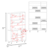 Alacena Wilson Blanco y Fresno 111x185cm Con Espacio para Microondas y con Seis Puertas - ALACENAS Y MUEBLES MICROONDAS | Bylmo