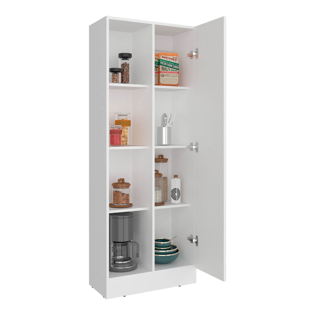 Alacena Felch Blanco 60x160cm y con Una Puerta - ALACENAS Y MUEBLES MICROONDAS | Bylmo