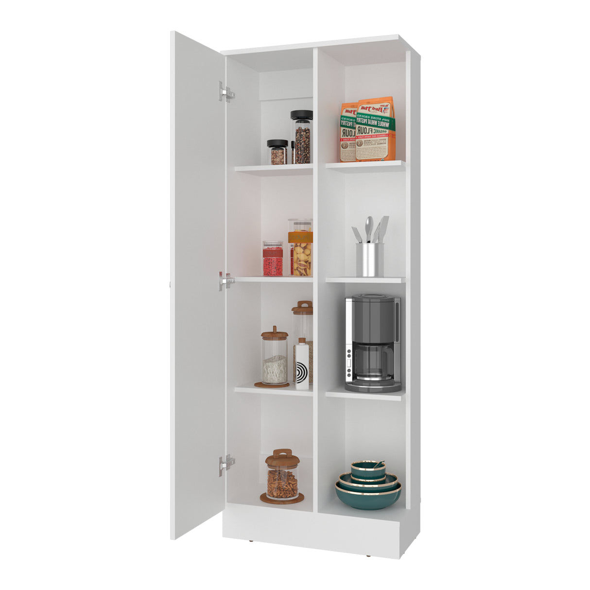 Alacena Ayora Blanco 60x160.6cm y con Una Puerta - ALACENAS Y MUEBLES MICROONDAS | Bylmo