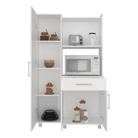 Alacena Pantress Blanco 98x165cm Con Espacio para Microondas y con Tres Puertas - ALACENAS Y MUEBLES MICROONDAS | Bylmo