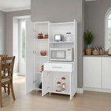 Alacena Pantress Blanco 98x165cm Con Espacio para Microondas y con Tres Puertas - ALACENAS Y MUEBLES MICROONDAS | Bylmo