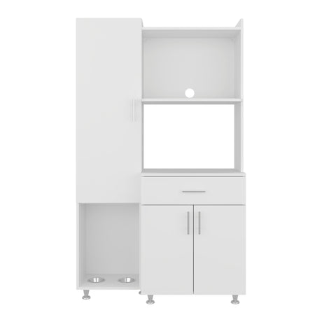 Alacena Pantress Eco Blanco 98x165cm Con Espacio para Microondas y con Tres Puertas - ALACENAS Y MUEBLES MICROONDAS | Bylmo