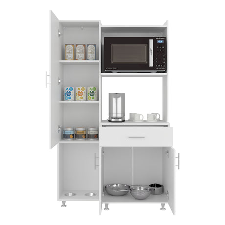 Alacena Pantress Eco Blanco 98x165cm Con Espacio para Microondas y con Tres Puertas - ALACENAS Y MUEBLES MICROONDAS | Bylmo