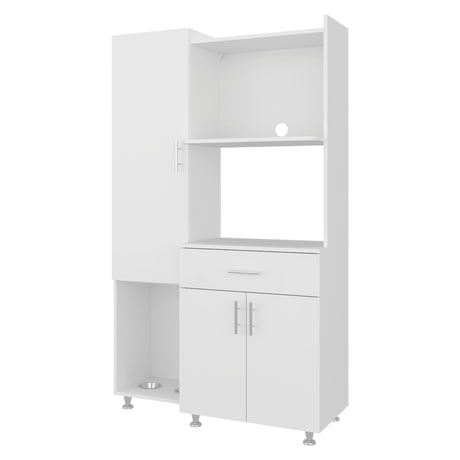 Alacena Pantress Eco Blanco 98x165cm Con Espacio para Microondas y con Tres Puertas - ALACENAS Y MUEBLES MICROONDAS | Bylmo