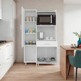 Alacena Pantress Eco Blanco 98x165cm Con Espacio para Microondas y con Tres Puertas - ALACENAS Y MUEBLES MICROONDAS | Bylmo