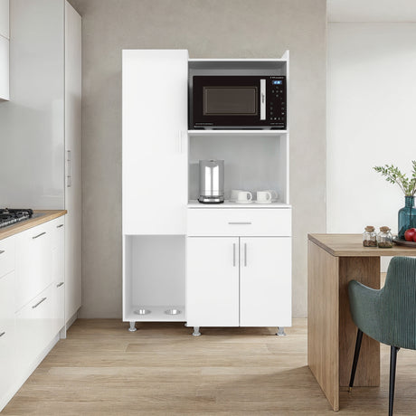 Alacena Pantress Eco Blanco 98x165cm Con Espacio para Microondas y con Tres Puertas - ALACENAS Y MUEBLES MICROONDAS | Bylmo