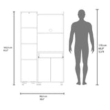 Alacena Pantress Eco Blanco 98x165cm Con Espacio para Microondas y con Tres Puertas - ALACENAS Y MUEBLES MICROONDAS | Bylmo