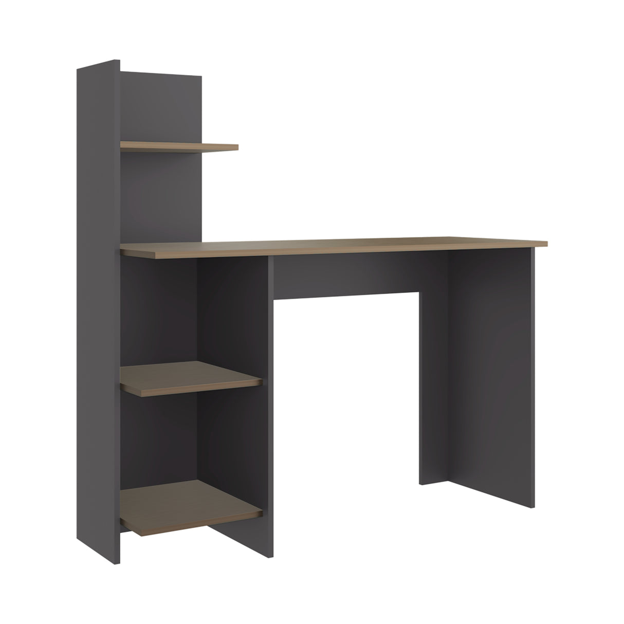 Escritorio Vilna Plomo y Amber 110x110.6cm con Organizador de Libros - ESCRITORIOS | Bylmo