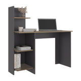 Escritorio Vilna Plomo y Amber 110x110.6cm con Organizador de Libros - ESCRITORIOS | Bylmo