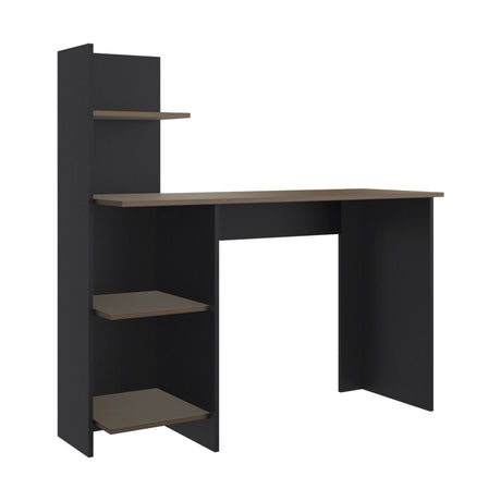 Escritorio Vilna Wengue y Amber 110x110.6cm con Organizador de Libros - ESCRITORIOS | Bylmo