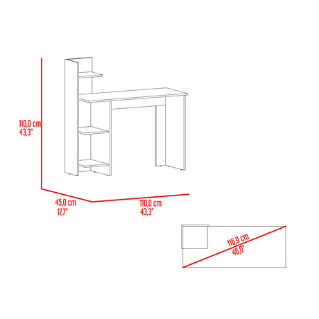 Escritorio Vilna Wengue y Amber 110x110.6cm con Organizador de Libros - ESCRITORIOS | Bylmo