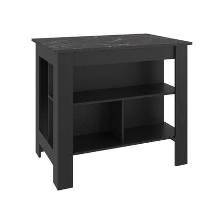 Isla de Cocina Cala Wengue y Mamba 103x90cm con Tres Compartimientos y con Patas - BARRAS Y MUEBLES AUXILIARES | Bylmo