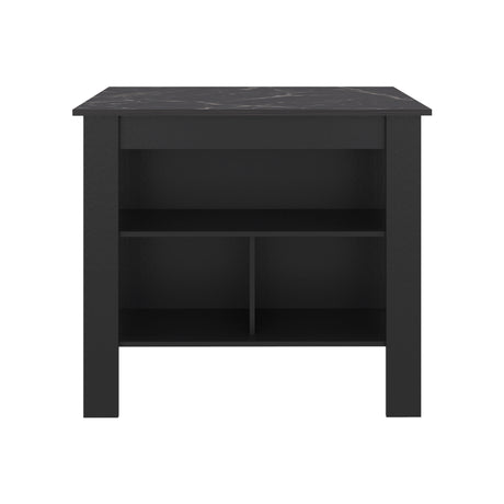 Isla de Cocina Cala Wengue y Mamba 103x90cm con Tres Compartimientos y con Patas - BARRAS Y MUEBLES AUXILIARES | Bylmo