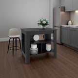 Isla de Cocina Cala Wengue y Mamba 103x90cm con Tres Compartimientos y con Patas - BARRAS Y MUEBLES AUXILIARES | Bylmo