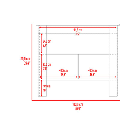 Isla de Cocina Cala Wengue y Mamba 103x90cm con Tres Compartimientos y con Patas - BARRAS Y MUEBLES AUXILIARES | Bylmo