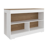Barra de Cocina Cuenca Blanco y Fresno 138.2x88.5cm con Tres Compartimientos - BARRAS Y MUEBLES AUXILIARES | Bylmo