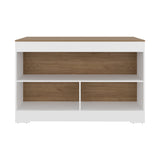 Barra de Cocina Cuenca Blanco y Fresno 138.2x88.5cm con Tres Compartimientos - BARRAS Y MUEBLES AUXILIARES | Bylmo