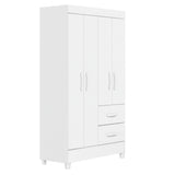 Armario para Ropa Moobi Blanco 98x181cm con Dos Cajones y con Cuatro Puertas - CLOSETS | Bylmo