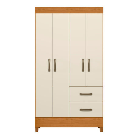 Armario para Ropa Moobi Café y Beige 98x181cm con Dos Cajones y con Cuatro Puertas - CLOSETS | Bylmo