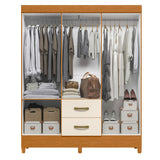 Armario para Ropa Moobi Café y Beige 147x181cm con Dos Cajones y con Seis Puertas - CLOSETS | Bylmo