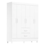 Armario para Ropa Moobi Blanco 147x181cm con Dos Cajones y con Seis Puertas - CLOSETS | Bylmo