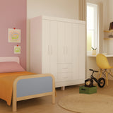 Armario para Ropa Moobi Blanco 147x181cm con Dos Cajones y con Seis Puertas - CLOSETS | Bylmo