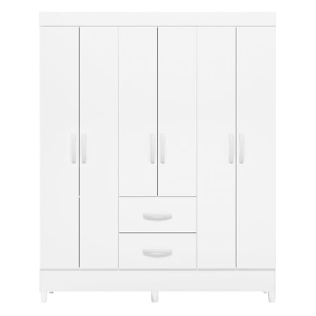 Armario para Ropa Moobi Blanco 147x181cm con Dos Cajones y con Seis Puertas - CLOSETS | Bylmo