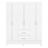 Armario para Ropa Moobi Blanco 147x181cm con Dos Cajones y con Seis Puertas