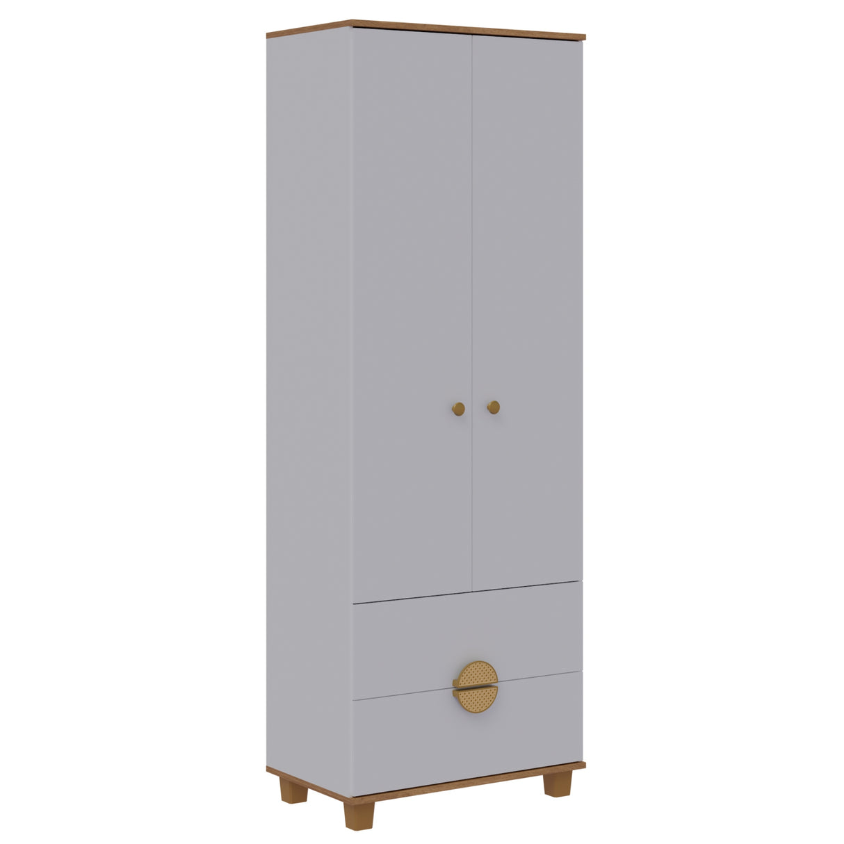 Armario para Ropa Moobi Blanco 69x193cm con Dos Cajones y con Dos Puertas - CLOSETS | Bylmo