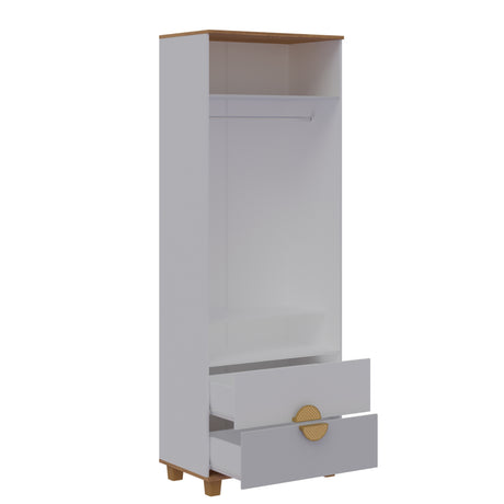 Armario para Ropa Moobi Blanco 69x193cm con Dos Cajones y con Dos Puertas - CLOSETS | Bylmo