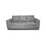 Sofá Amsterdam Gris 205x72cm de Tela Amigable con Mascotas de Tres Puestos con Apoya Brazos - SOFAS Y POLTRONAS | Bylmo