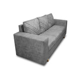 Sofá Amsterdam Gris 205x72cm de Tela Amigable con Mascotas de Tres Puestos con Apoya Brazos - SOFAS Y POLTRONAS | Bylmo