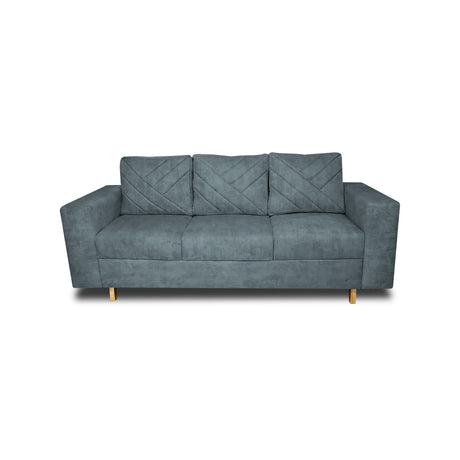 Sofá Amsterdam Acero 205x72cm de Tela Amigable con Mascotas de Tres Puestos con Apoya Brazos - SOFAS Y POLTRONAS | Bylmo