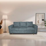 Sofá Amsterdam Acero 205x72cm de Tela Amigable con Mascotas de Tres Puestos con Apoya Brazos - SOFAS Y POLTRONAS | Bylmo