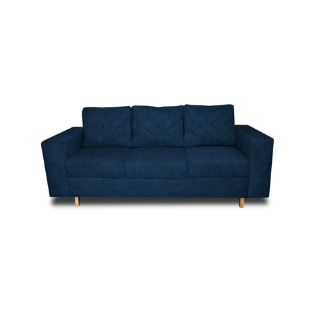 Sofá Amsterdam Azul Petróleo 205x72cm de Tela Amigable con Mascotas de Tres Puestos con Apoya Brazos - SOFAS Y POLTRONAS | Bylmo